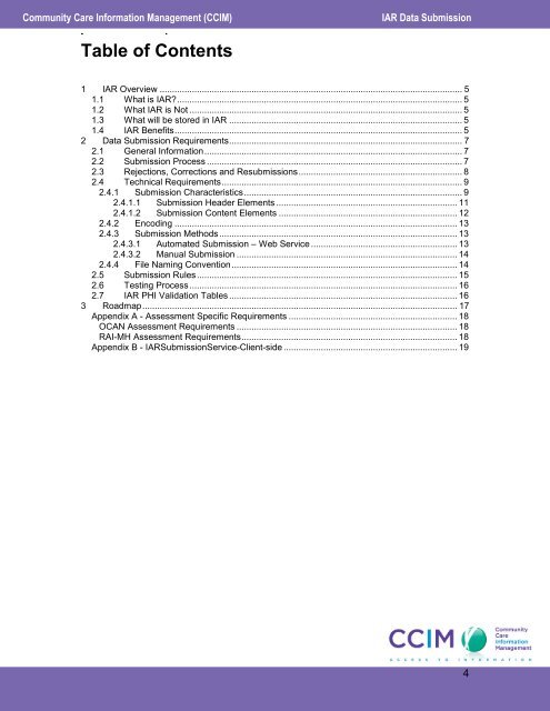 Data Submission and Technical Specifications (PDF - CCIM