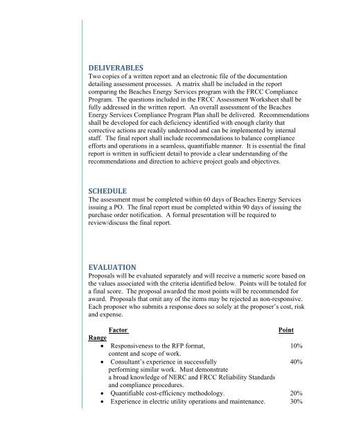 project goals and objectives background scope of work - City of ...