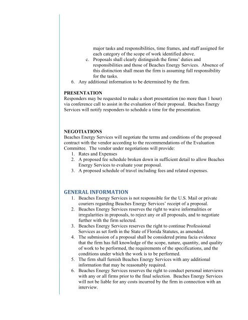 project goals and objectives background scope of work - City of ...