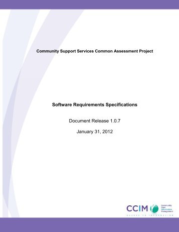 Software Requirement Specifications - CCIM