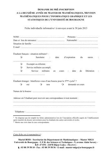 Formulaire de prÃ©inscription en 2 Ã¨me annÃ©e au format pdf