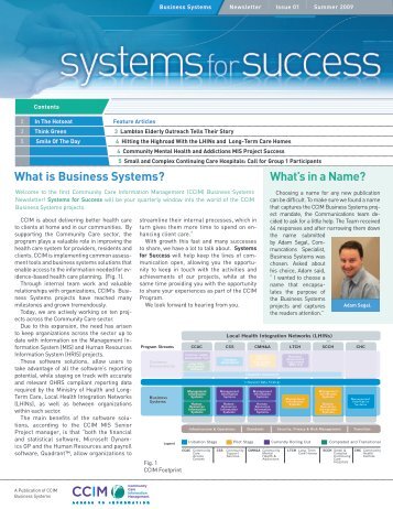 Systems for Success Newsletter - Mississauga Halton Local Health ...