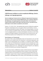 Medienmitteilung als PDF - ch Stiftung fÃ¼r eidgenÃ¶ssische ...