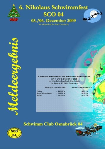 Meldeergebnis Schwimm Club Osnabrück 04 - TSV Ueffeln