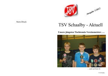 Unsere Internetseite ist immer aktuell. Schaut doch ... - TSV Schaalby