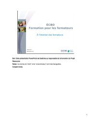 de la formation pour les formateurs - CCIM