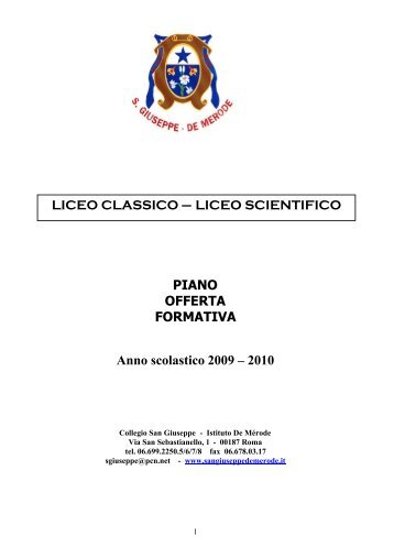 POF liceo 2009-10.pdf - Collegio San Giuseppe - Istituto De Merode