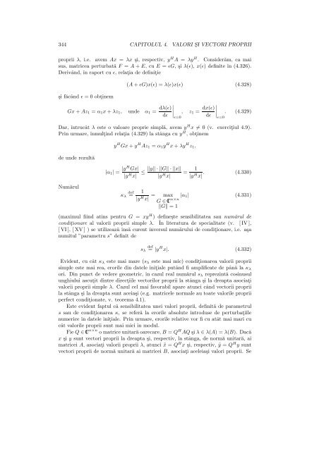 Calculul valorilor si vectorilor proprii