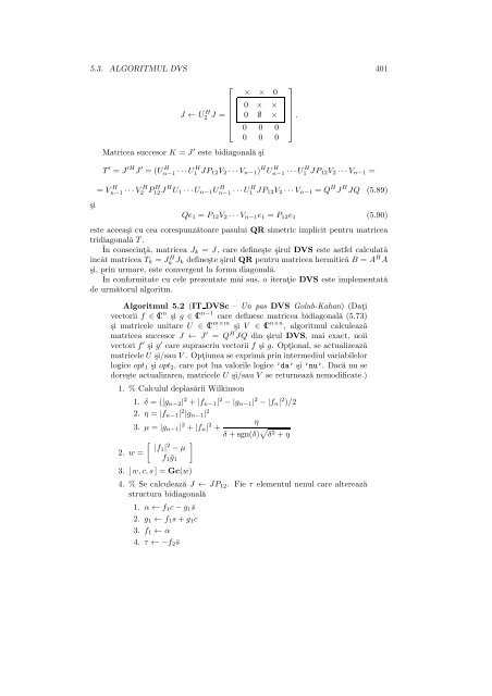 Calculul valorilor si vectorilor proprii