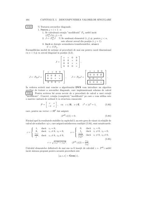 Calculul valorilor si vectorilor proprii