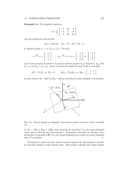 Calculul valorilor si vectorilor proprii