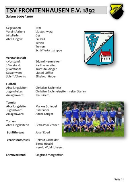 TSV OBERSCHNEIDING TSV FRONTENHAUSEN - des TSV ...