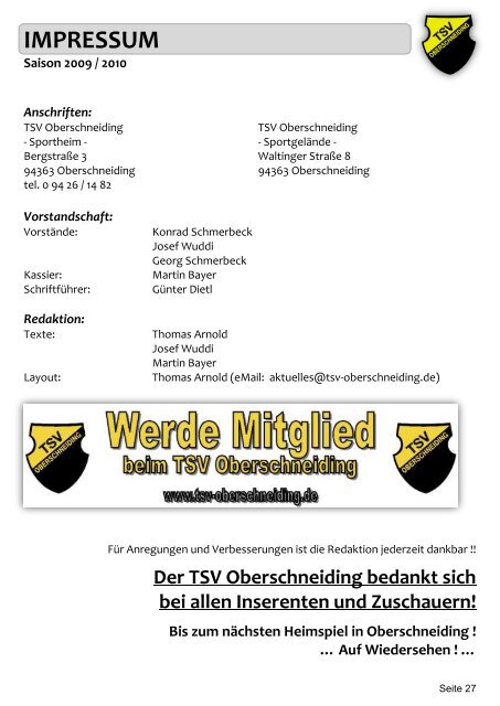 TSV OBERSCHNEIDING TSV FRONTENHAUSEN - des TSV ...