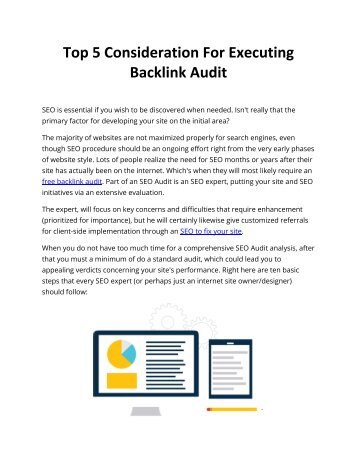 Top 5 Consideration For Executing Backlink Audit