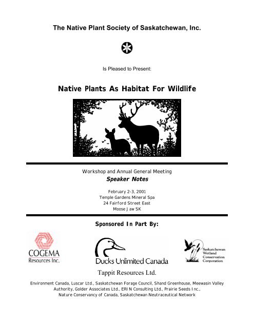 Native Plants As Habitat For Wildlife - Native Plant Society of ...