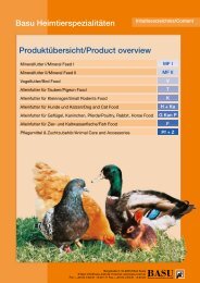 Basu Heimtierspezialitäten Produktübersicht/Product overview