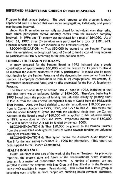 Reformed Presbyterian Minutes of Synod 1997 - Rparchives.org