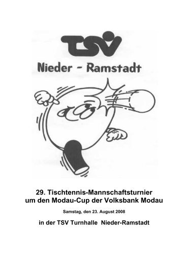 29. Tischtennis-Mannschaftsturnier um den ... - TSV Nieder-Ramstadt