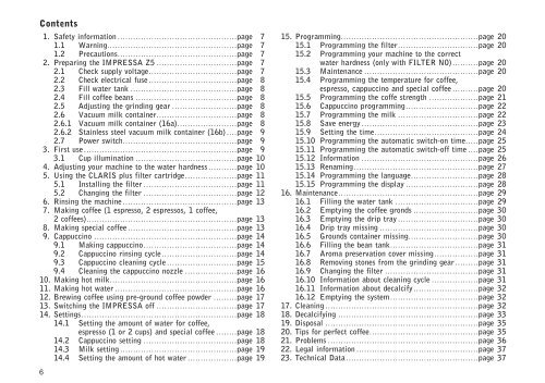 IMPRESSA Z5 Instructions for use - Esperanza