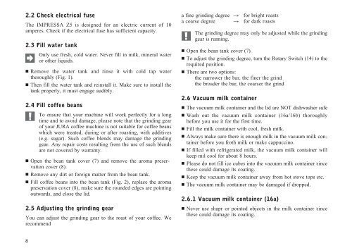 IMPRESSA Z5 Instructions for use - Esperanza