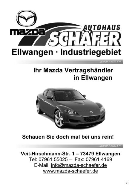 Ihr Mazda Vertragshändler in Ellwangen ... - TSV Hüttlingen 1892 eV