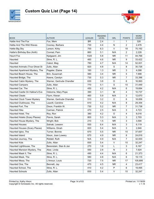 Custom Quiz List (Page 3) - Bartlesville Public Schools