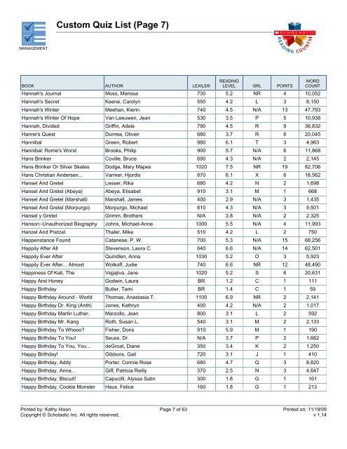 Custom Quiz List (Page 3) - Bartlesville Public Schools