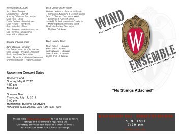 May 3, 2012 - School of Music - University of Wisconsin-Madison