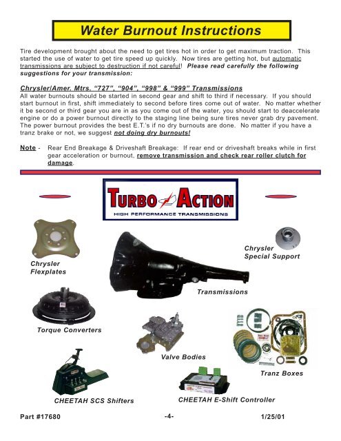17680 Torqueflite 727, 904, 998 & 999 Manual SP ... - Turbo Action