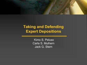 Taking And Defending Expert Depositions