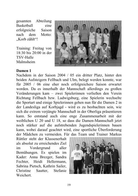 Deckblatt - TSV Malmsheim