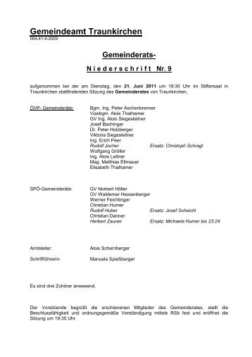 Gemeinderat Sitzungsprotokoll (201 KB) - .PDF - Traunkirchen