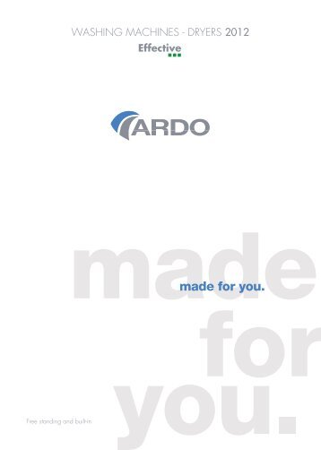 WASHING MACHINES - DRYERS 2012 - Ardo