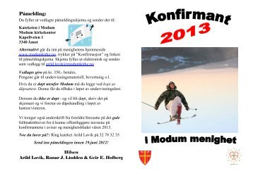 Konfirmant 2013 - Informasjonsbrosjyre for SMU - kirkene i modum