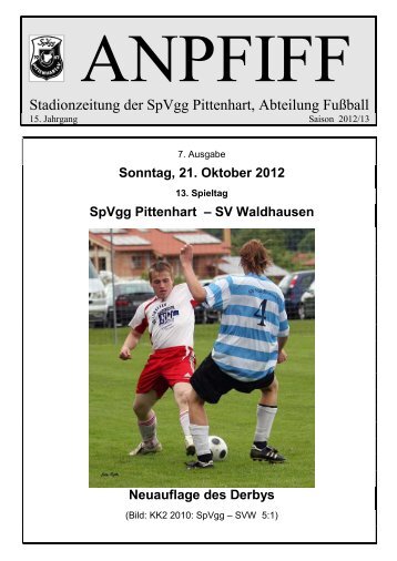 Stadionzeitung der SpVgg Pittenhart, Abteilung FuÃball