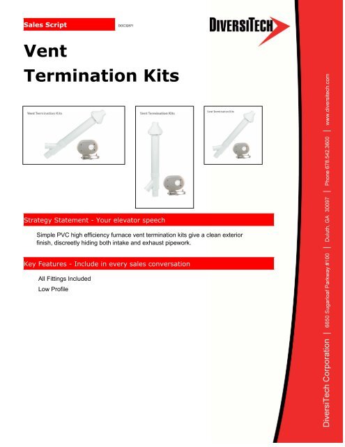 Vent Termination Kits - Sales Script - media - DiversiTech