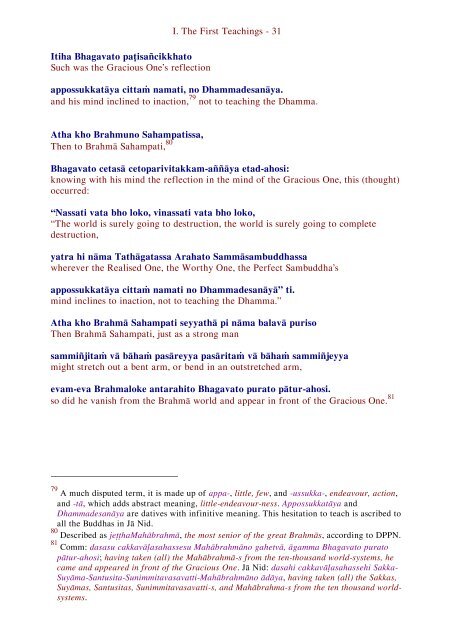 MahÄkhandhako The Great Chapter - Ancient Buddhist Texts