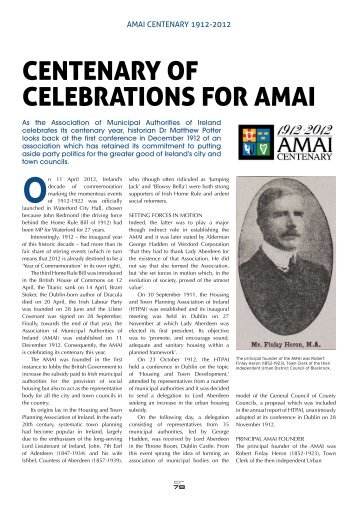 CENTENARY OF CELEBRATIONS FOR AMAI - oceanpublishing.ie