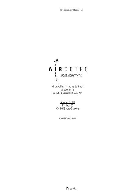 Easy manual as pdf-file for download - Aircotec