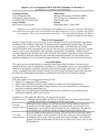 Introduction to Community-based Internships Page 1 of 3