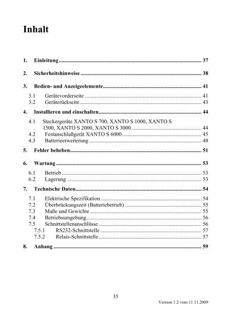 Handbuch XANTO S-Serie - Online USV Systeme