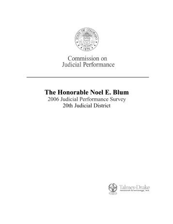 Noel E. Blum - Commissions on Judicial Performance