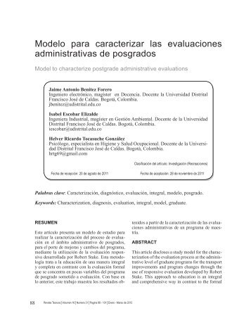 Modelo para caracterizar las evaluaciones ... - SciELO Colombia