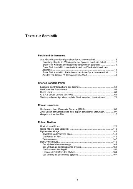 Texte zur Semiotik - Hans-Joachim Lenger