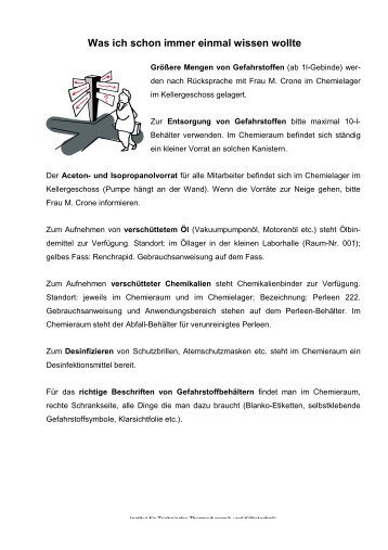 Was ich schon immer einmal wissen wollte - Institut für Technische ...
