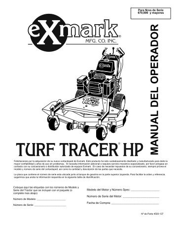 MANUAL DEL OPERADOR - Exmark