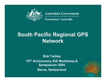South Pacific Regional GPS Network - IGS