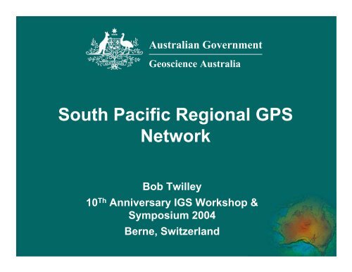 South Pacific Regional GPS Network - IGS