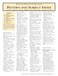 Quilter's Newsletter Magazine-2005 Index - Quilters Newsletter