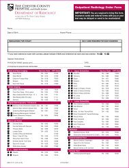 Outpatient Radiology Order Form DEPARTMENT OF RADIOLOGY